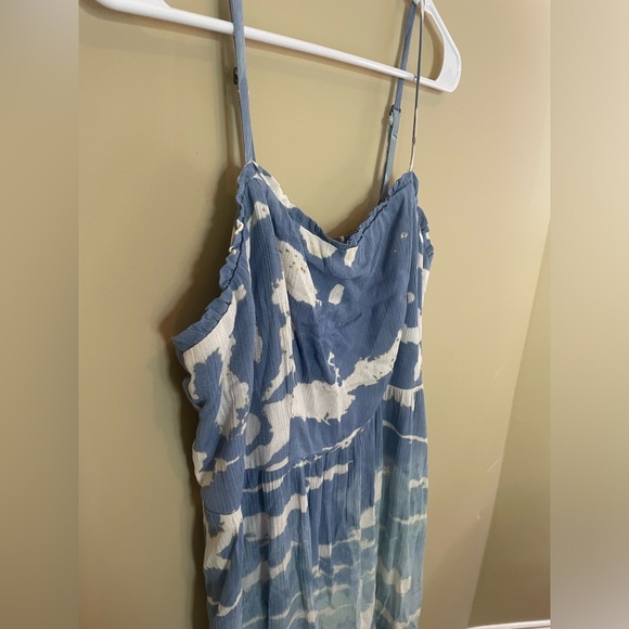 KNOX ROSE women’s blue tie dye maxi dress, Sz M, fitted top and flowy bottom - Picture 3 of 6
